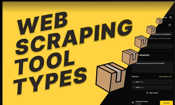 Web Scpraping Tools Comparison by Types