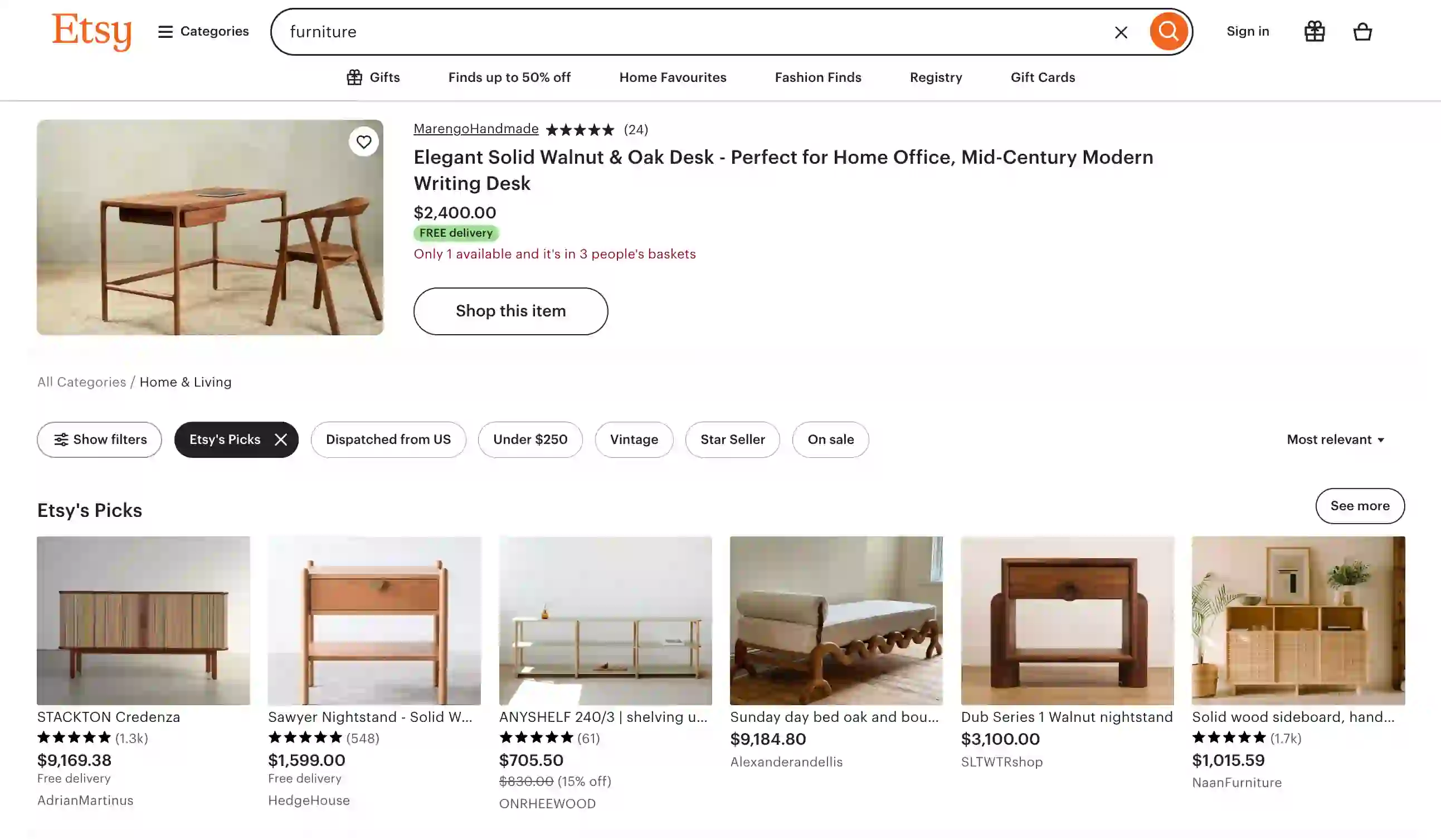 Etsy Scraper Listing