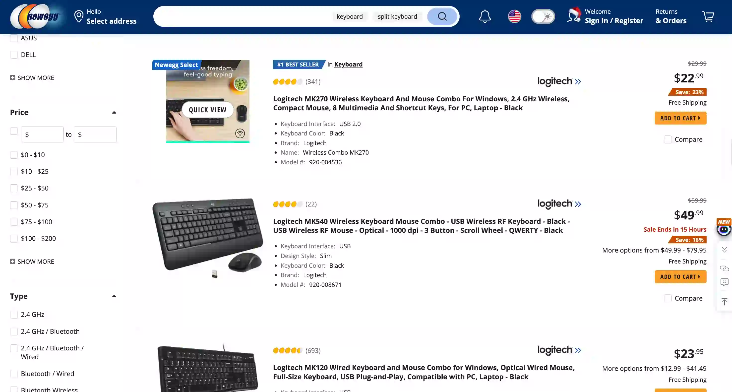 Newegg Scraper Listing